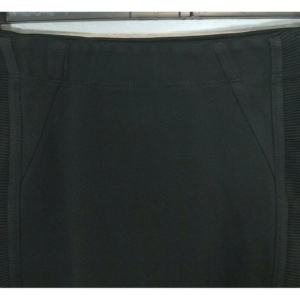 BCBGMaxAzria Knit Skirt SMALL Black Rib Bodycon Simone Sexy‎ Stretch Party NICE